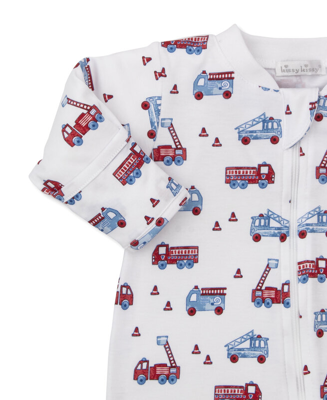 kissy kissy Kissy Kissy Flashing Firetrucks  Zip Footie