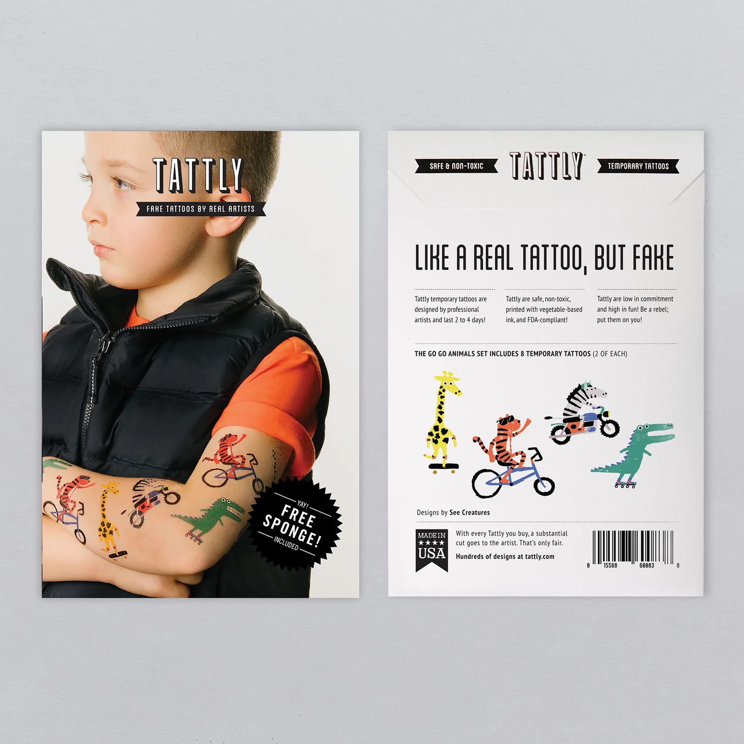 Tattly Tattly Go Go Animals Tattoo Set