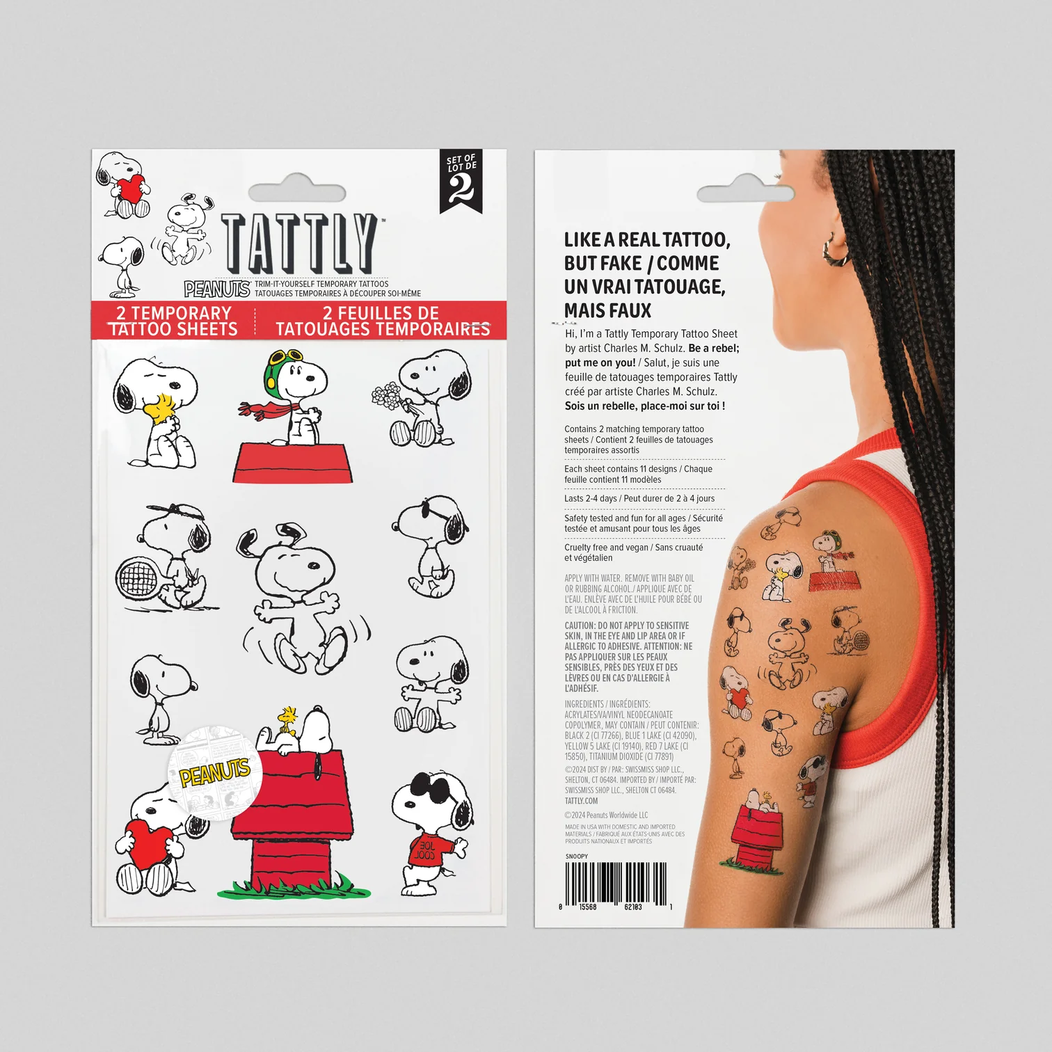 Tattly Tattly Snoopy Tattoo Sheet