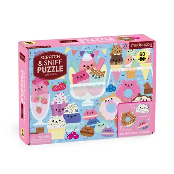 Chronicle Books Cat Cafe 60 Piece Scratch & Sniff Puzzle