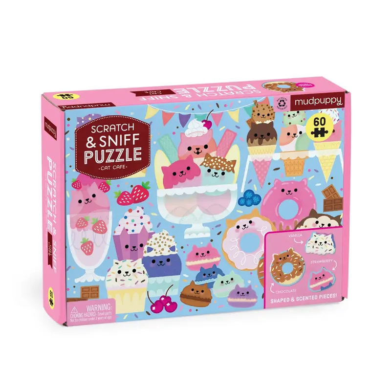 Chronicle Books Cat Cafe 60 Piece Scratch & Sniff Puzzle