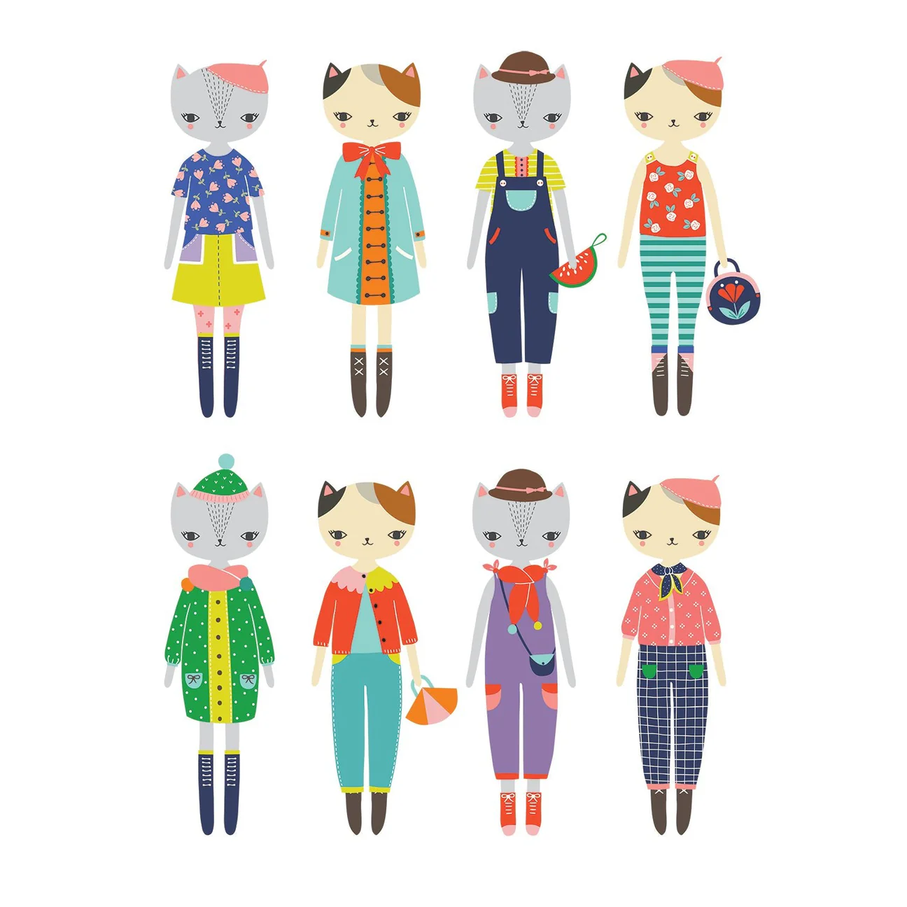 Chronicle Books Cat Fashion Magnetic Figures