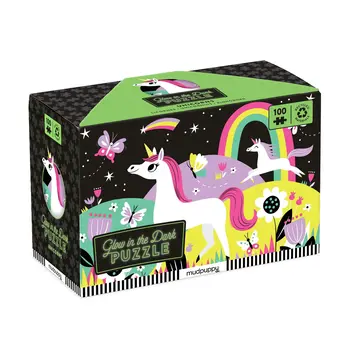 Chronicle Books Unicorn 100 Piece Glow in the Dark Puzzle