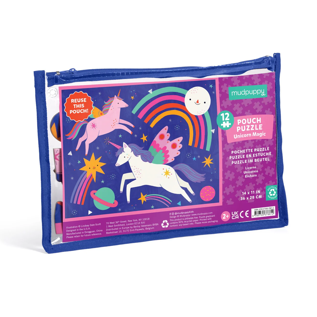 Chronicle Books Unicorn Magic 12 Piece Pouch Puzzle