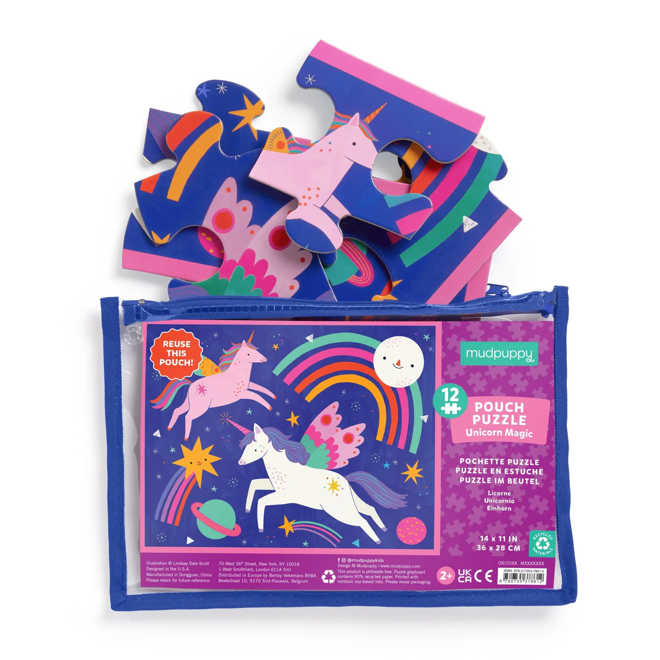 Chronicle Books Unicorn Magic 12 Piece Pouch Puzzle
