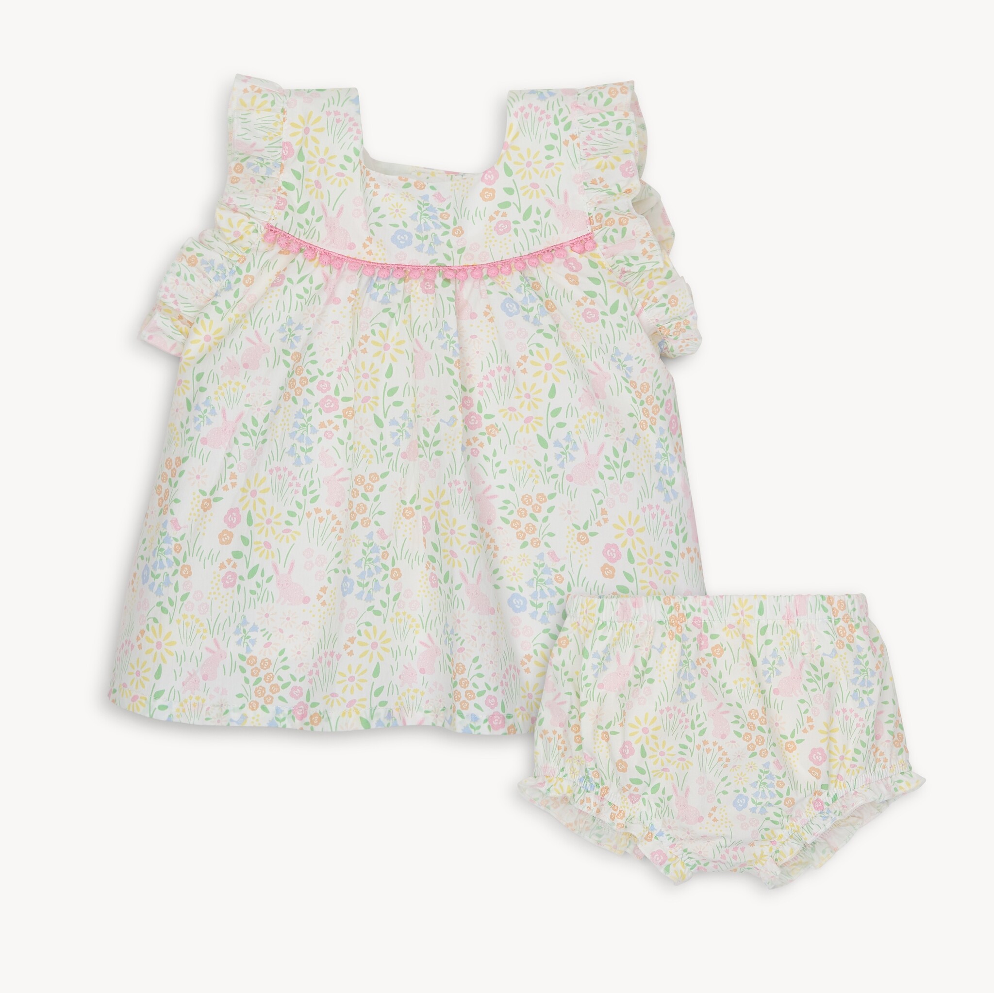 Magnetic Me Magnetic Me Hoppy Garden Cotton Dress & Diaper Cover Set