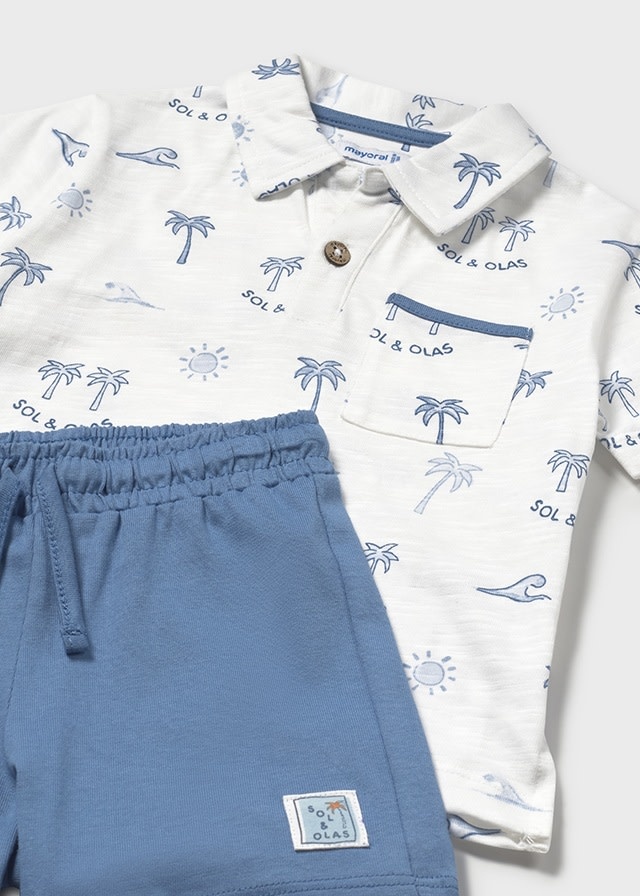 Mayoral Mayoral Palm Tree Polo Set