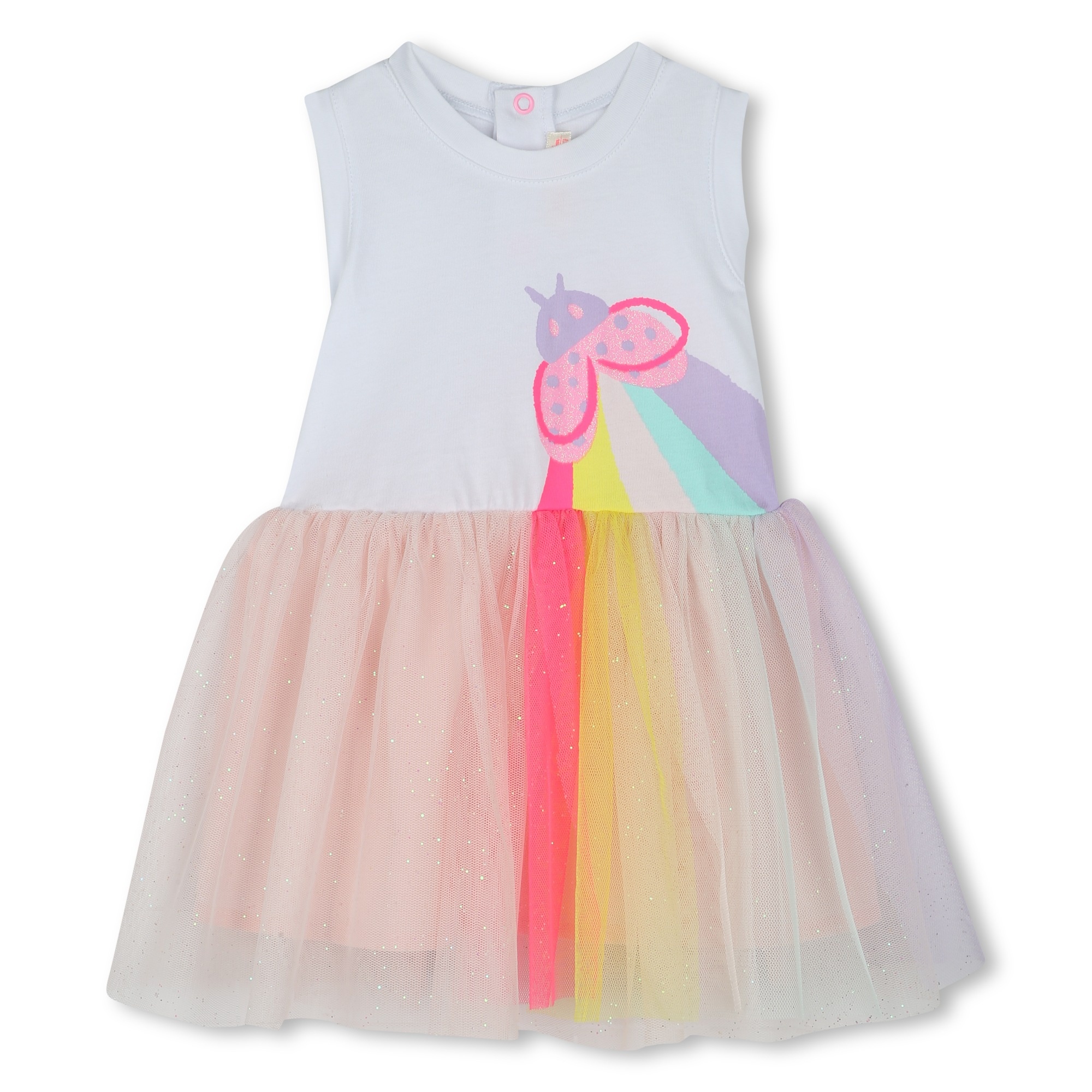 Billieblush Billieblush Ladybug Rainbow Tulle Dress with Bloomer