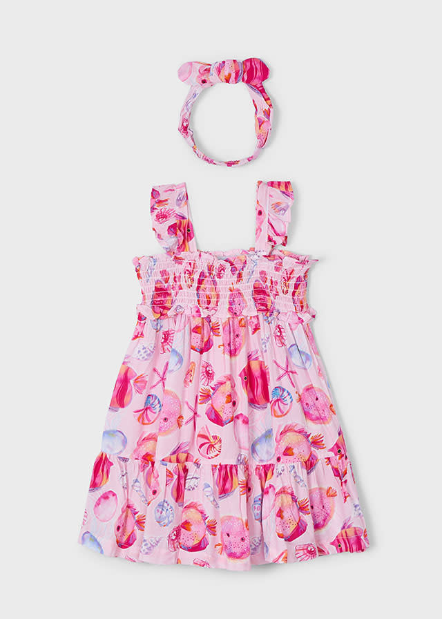 Mayoral Mayoral Ocean Print Dress w/ Headband