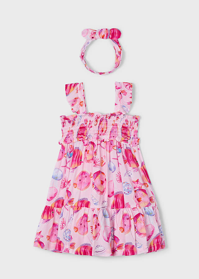 Mayoral Mayoral Ocean Print Dress w/ Headband