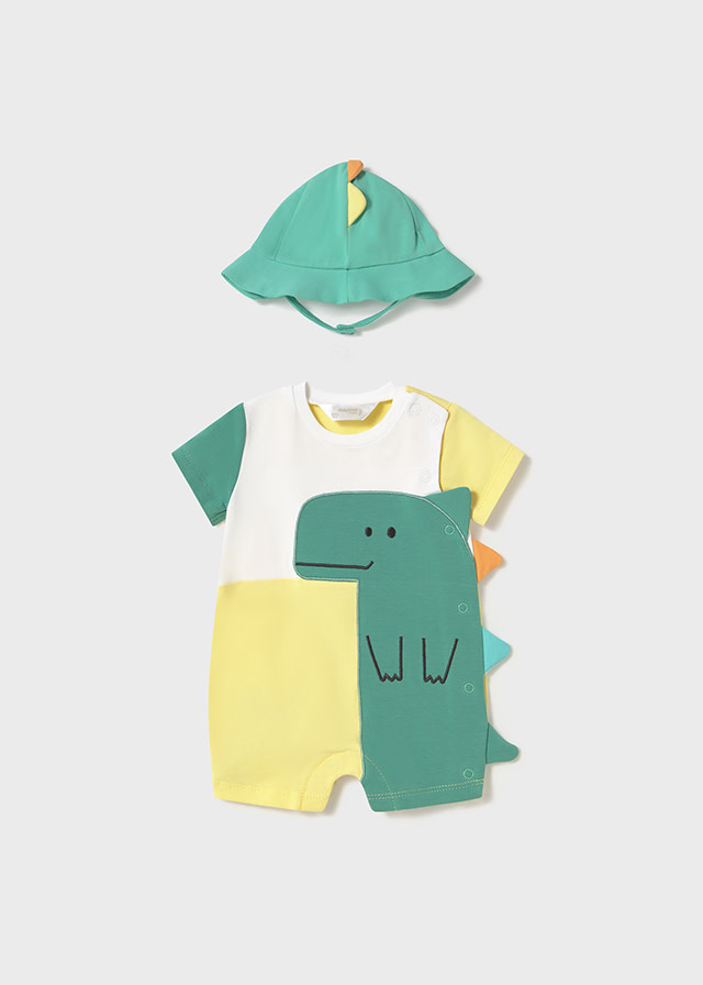 Mayoral Mayoral Dino Romper w/Hat