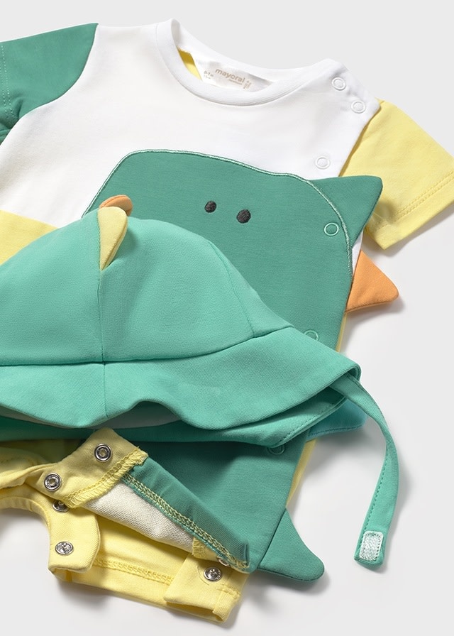 Mayoral Mayoral Dino Romper w/Hat