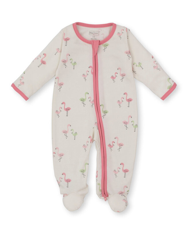 kissy kissy Kissy Kissy Flamingo Love Footie w/Hat Set