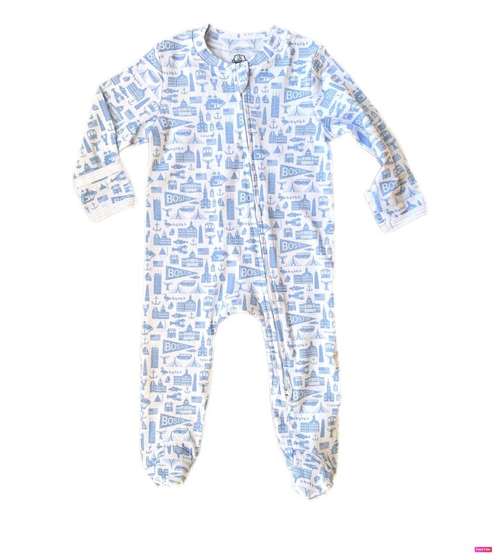 Sidetrack Sidetrack Boston Icons Zipper Footie