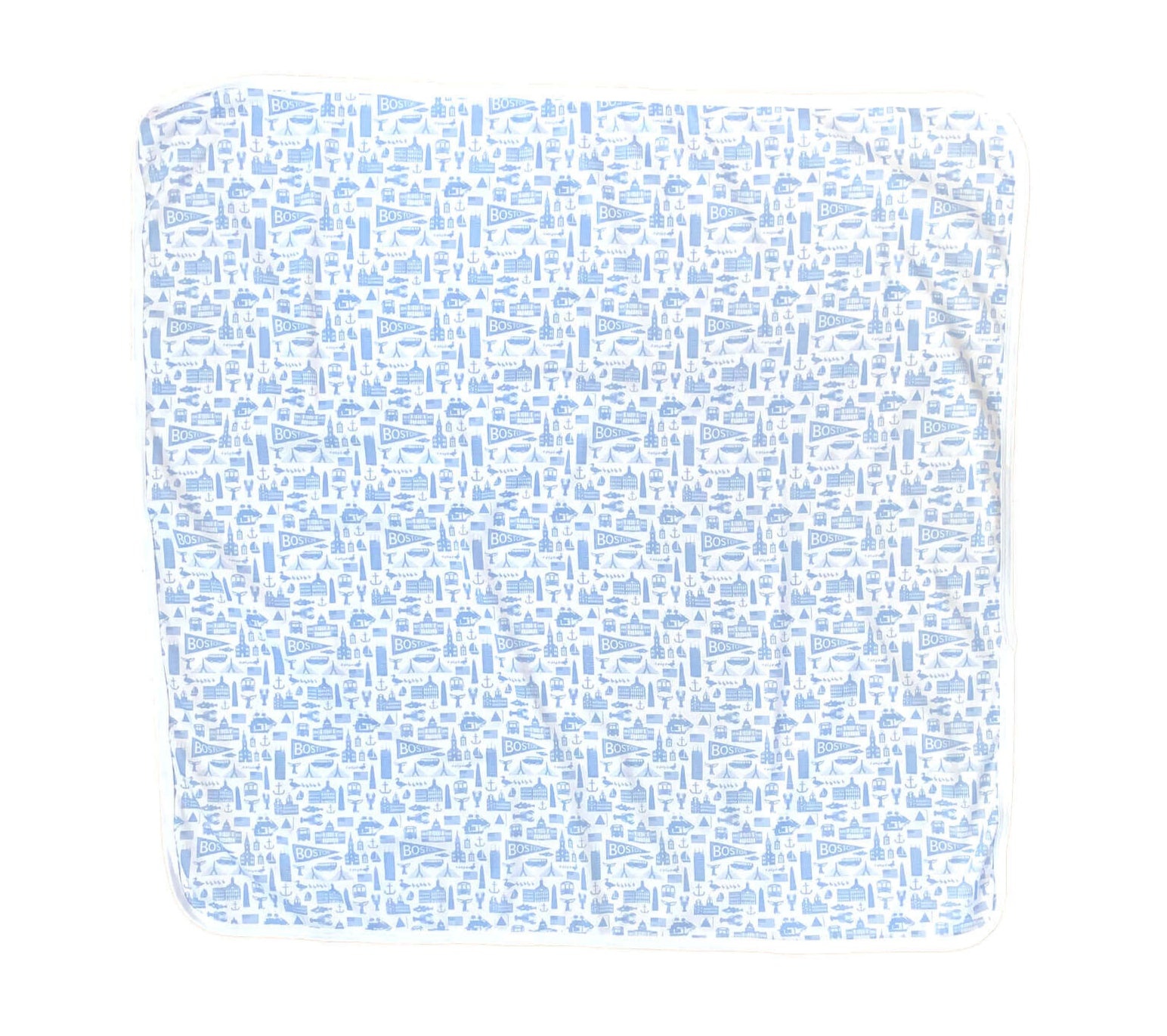Sidetrack Sidetrack Boston Icons Blanket White/Blue 26x26"