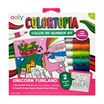 ooly Colortopia Paint Marker By Number Kit - Unicorn Funland