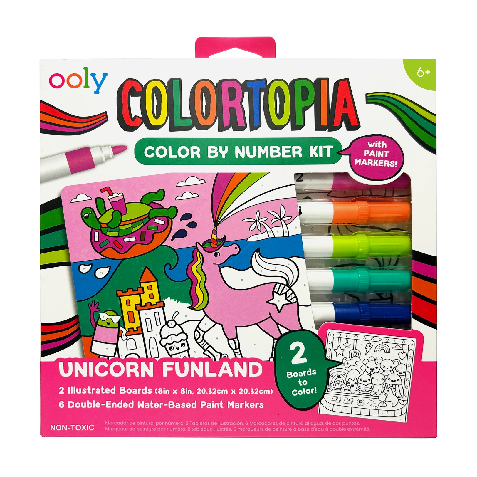 ooly Colortopia Paint Marker By Number Kit - Unicorn Funland