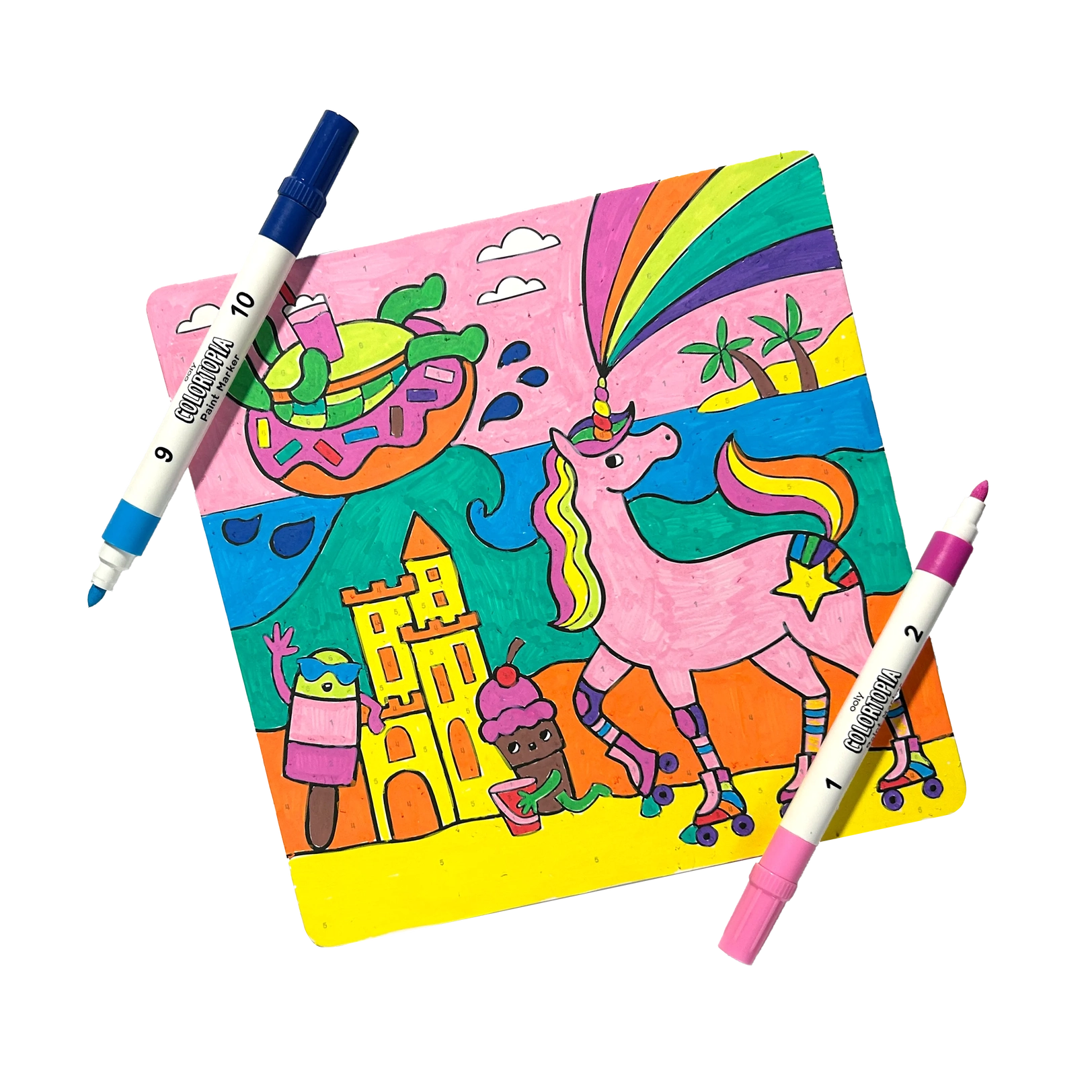 ooly Colortopia Paint Marker By Number Kit - Unicorn Funland