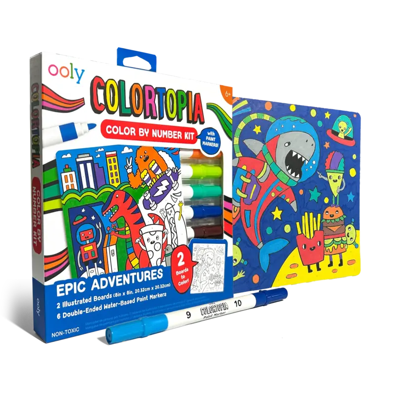 ooly Colortopia Color By Number Paint Marker Kit - Epic Adventure