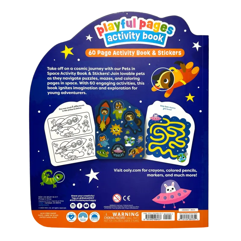 ooly Playful Pages Activity Book -Pets in Space!
