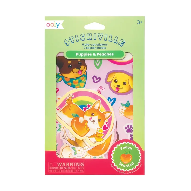 ooly Stickiville Stickers: Puppies & Peaches - Scented