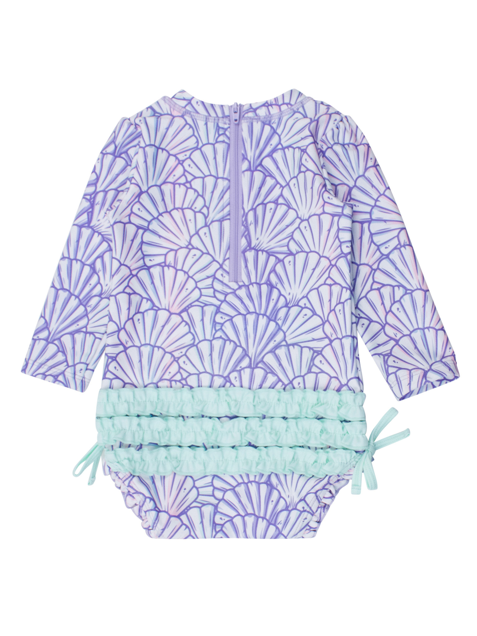 RuffleButts Rufflebutts Magical Mermaid Long Sleeve One Piece Rash Guard