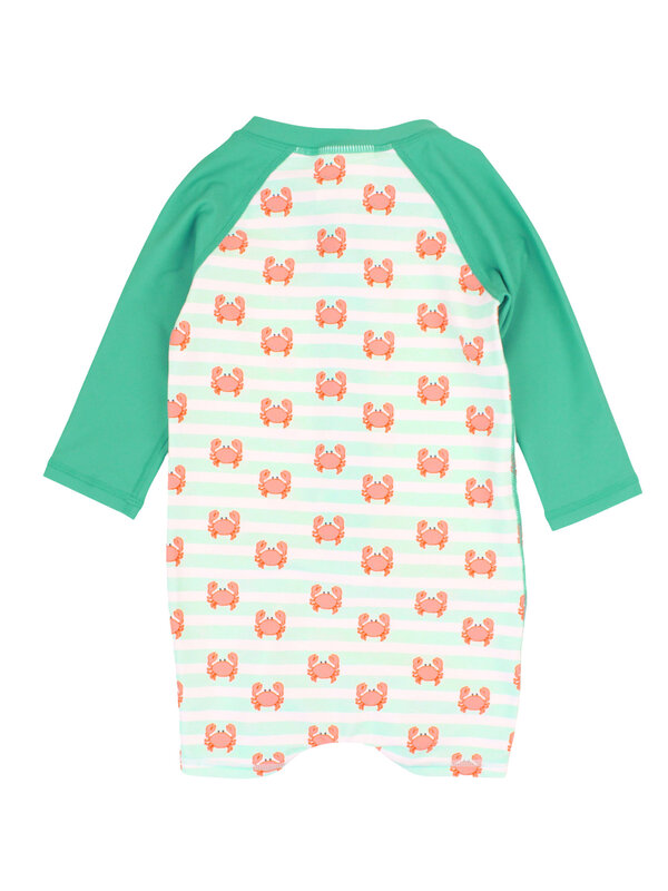 RuffleButts Rufflebutts Crabby Cove Long Sleeve One Piece Rushguard