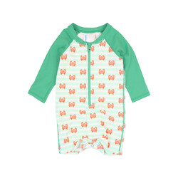 RuffleButts Rufflebutts Crabby Cove Long Sleeve One Piece Rushguard