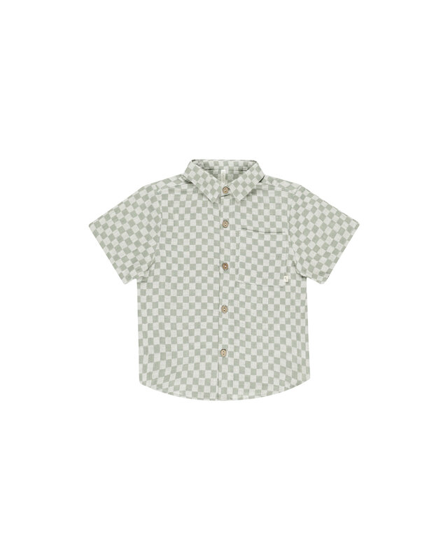 Rylee and Cru Rylee & Cru Sage Check Collared Short Sleeve Shirt