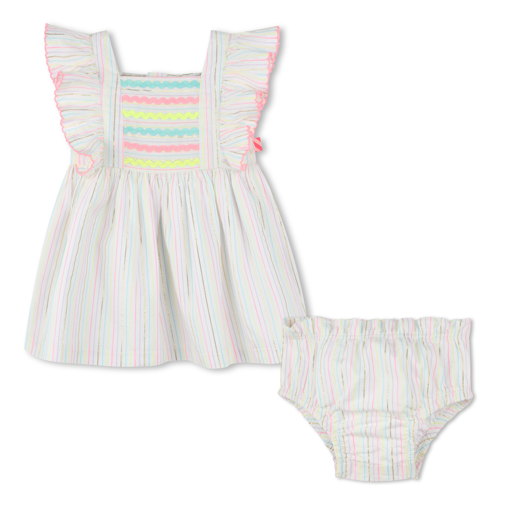 Billieblush Billieblush Ruffle Shoulder Dress & Bloomer Set