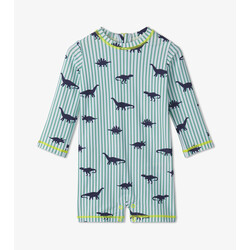 Hatley Hatley Airbrush Dino Stripes Rashguard Swimsuit