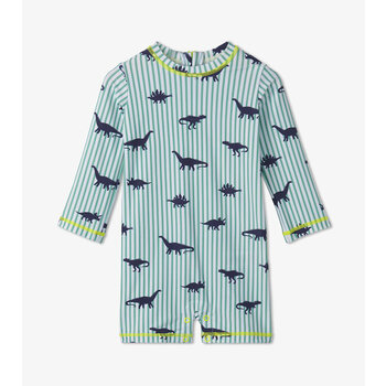 Hatley Hatley Airbrush Dino Stripes Rashguard Swimsuit