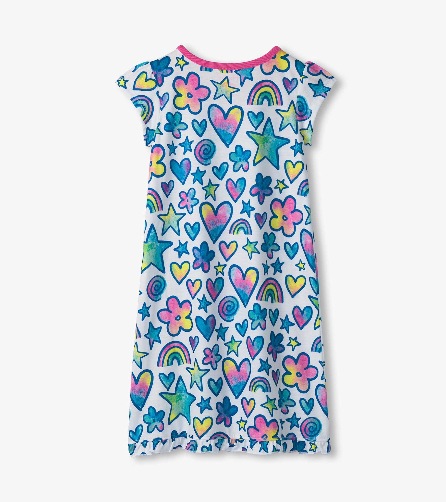 Hatley Hatley Watercolor Doodles Ruffle Hem Night Dress