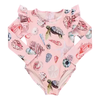 Pink Chicken Pink Chicken Watercolor Shells Rachel Swimsuit