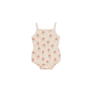 Quincy Mae Quincy Mae Waffle Cinch Tulips Romper