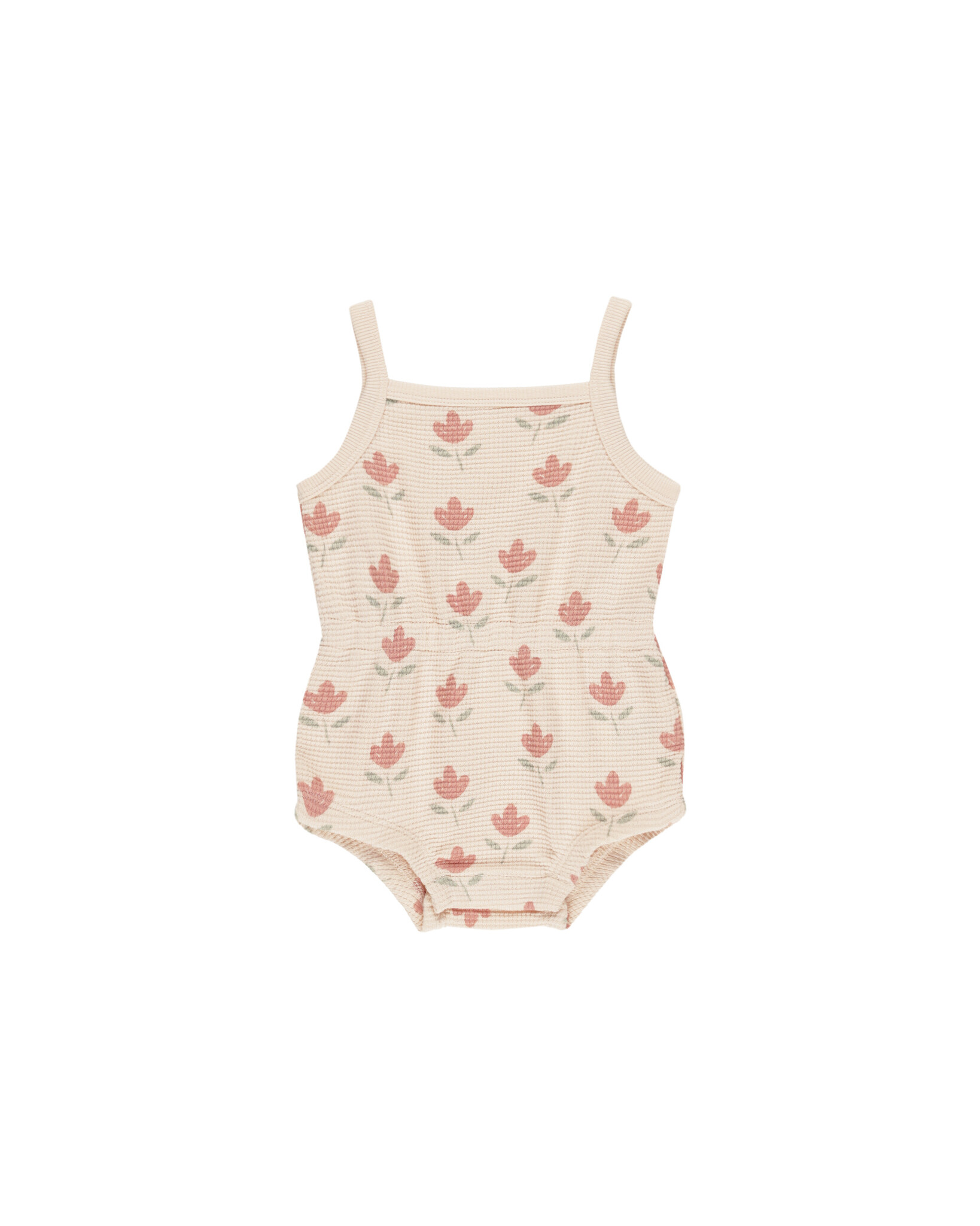 Quincy Mae Quincy Mae Waffle Cinch Tulips Romper
