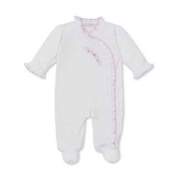 kissy kissy Kissy Kissy Premier Flowers & Vines Hand Embroidery Footie