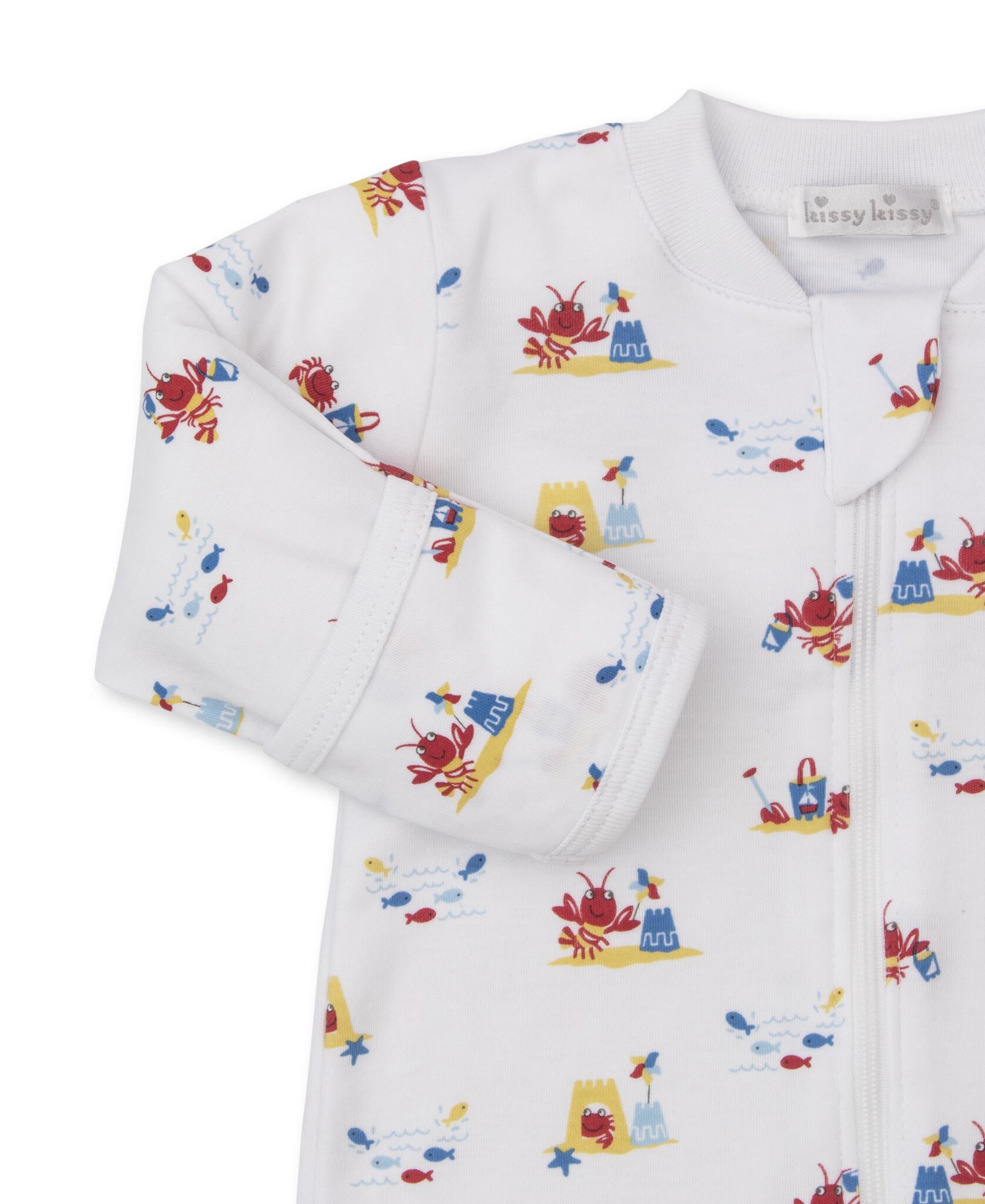 kissy kissy Kissy Kissy Lobsters Sandy Smiles Zip Footie