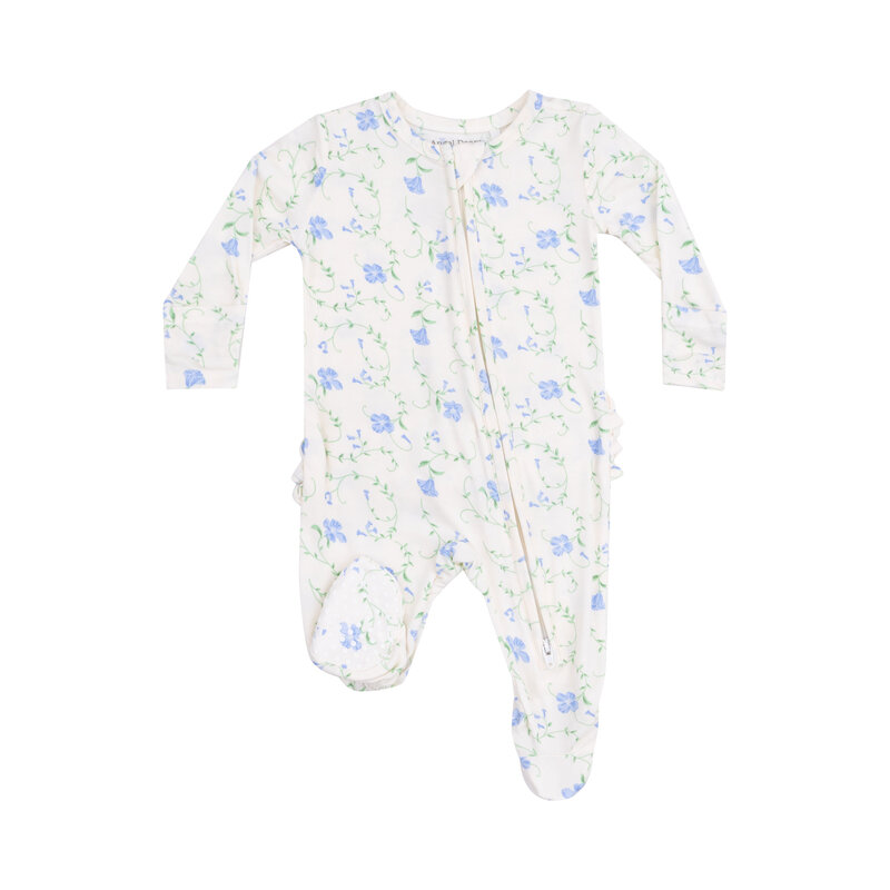 Angel Dear Angel Dear Sweet Vines 2 Way Ruffle Zipper Footie