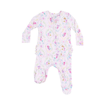 Angel Dear Angel Dear Mermaids 2 Way Zipper Ruffle Back Footie