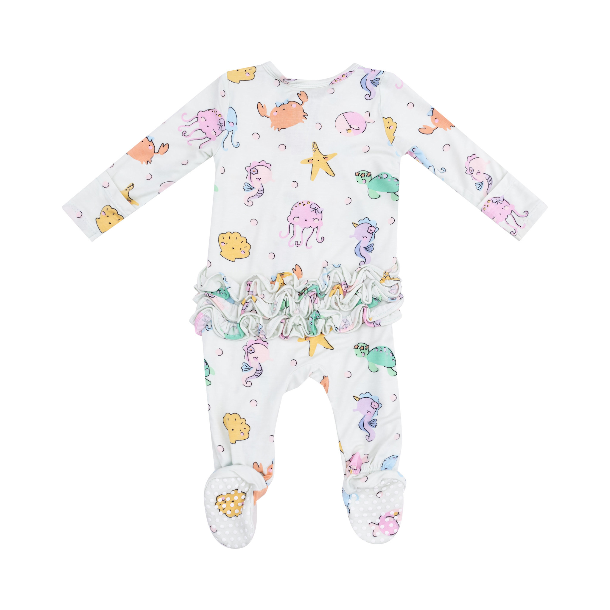 Angel Dear Angel Dear Cutie Sea Creatures 2 Way Zipper Ruffle Back Footie