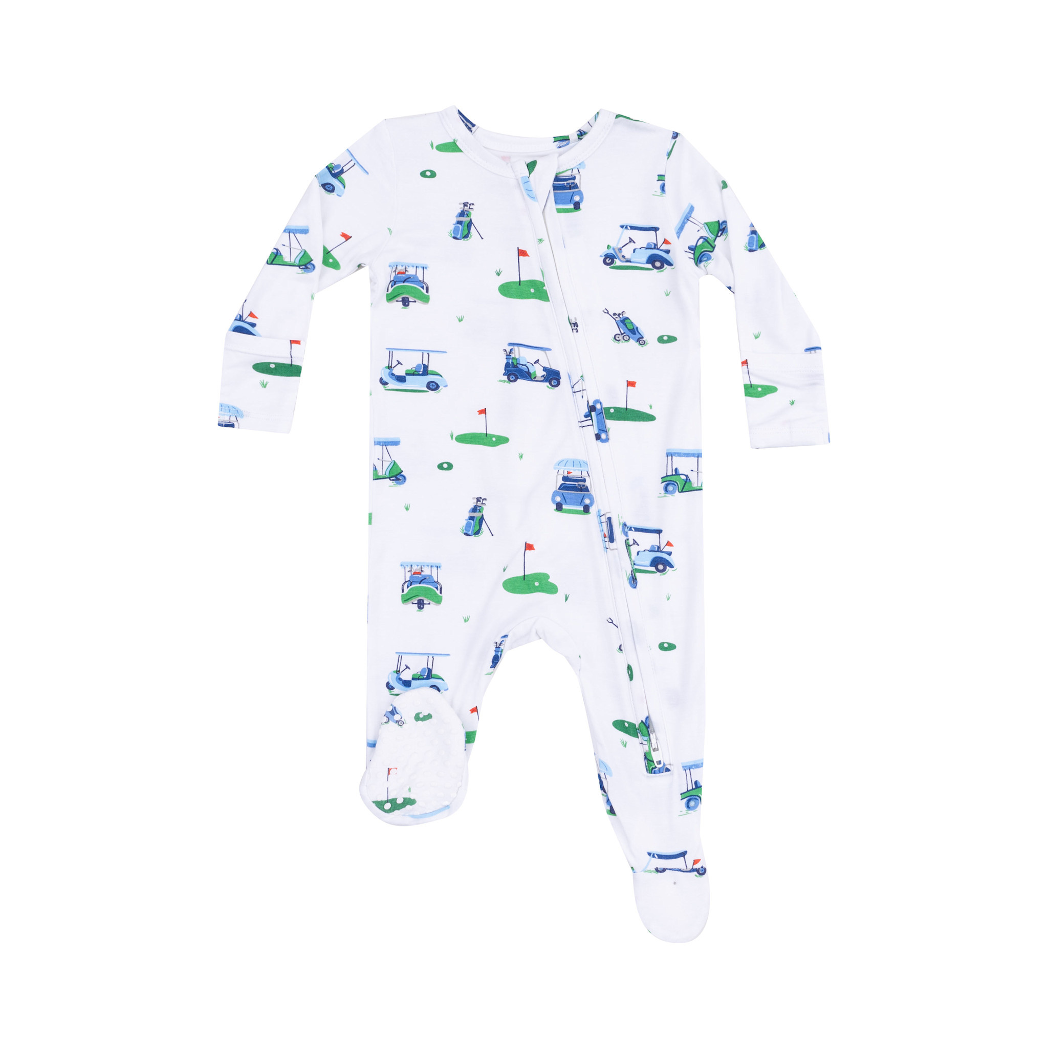 Angel Dear Angel Dear Vintage Golf Carts Blue 2 Way Zipper Footie