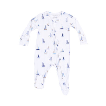 Angel Dear Angel Dear Sailboats Blue 2 Way Zipper Footie