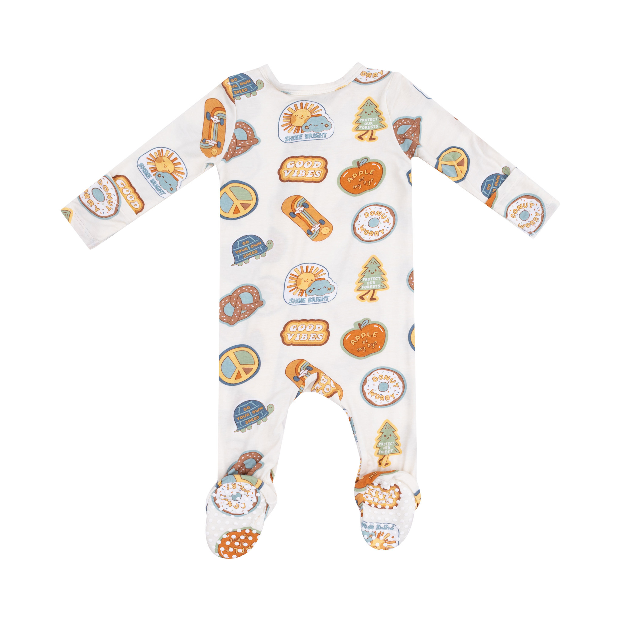 Angel Dear Angel Dear Groovy Vibes Stickers 2 Way Zipper Footie