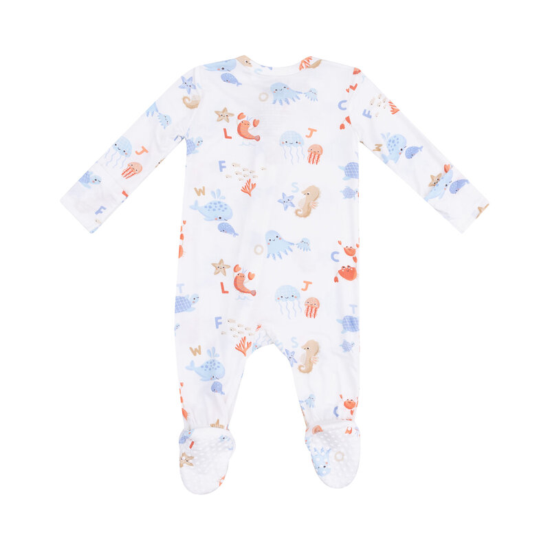 Angel Dear Angel Dear Coastal Abcs 2 Way Zipper Footie