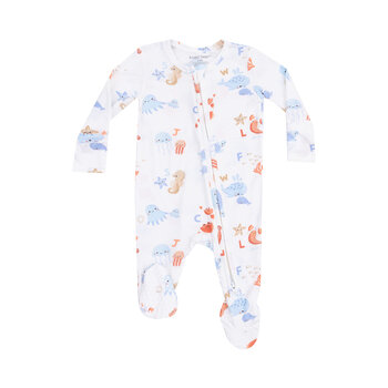 Angel Dear Angel Dear Coastal Abcs 2 Way Zipper Footie