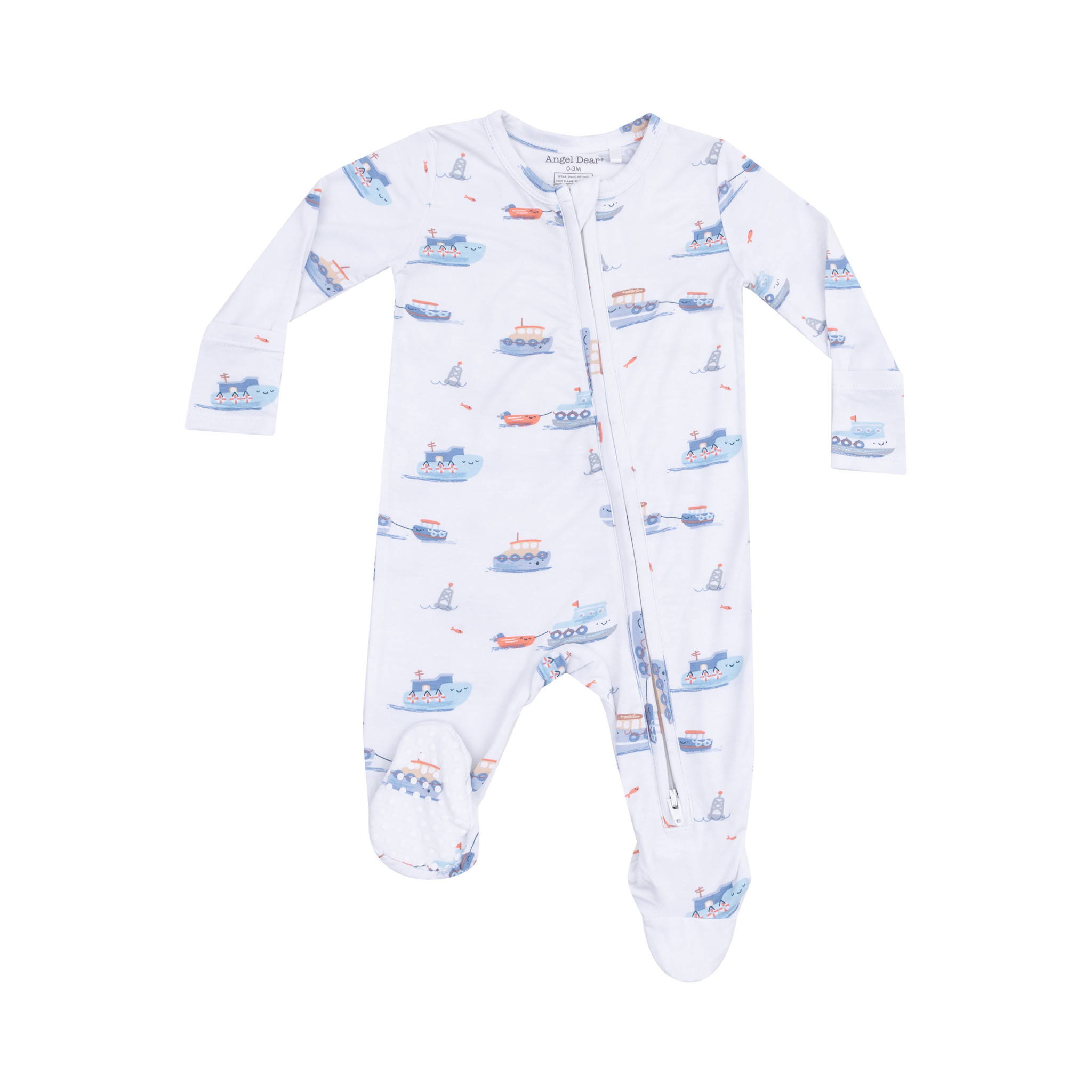 Angel Dear Angel Dear Bubbly Tugboats 2 Way Zipper Footie