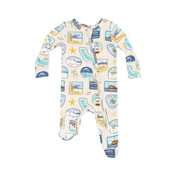 Angel Dear Angel Dear Beach Patches 2 Way Zipper Footie