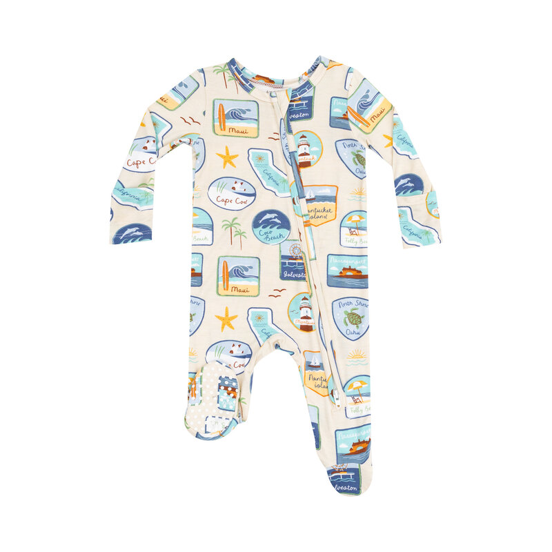 Angel Dear Angel Dear Beach Patches 2 Way Zipper Footie