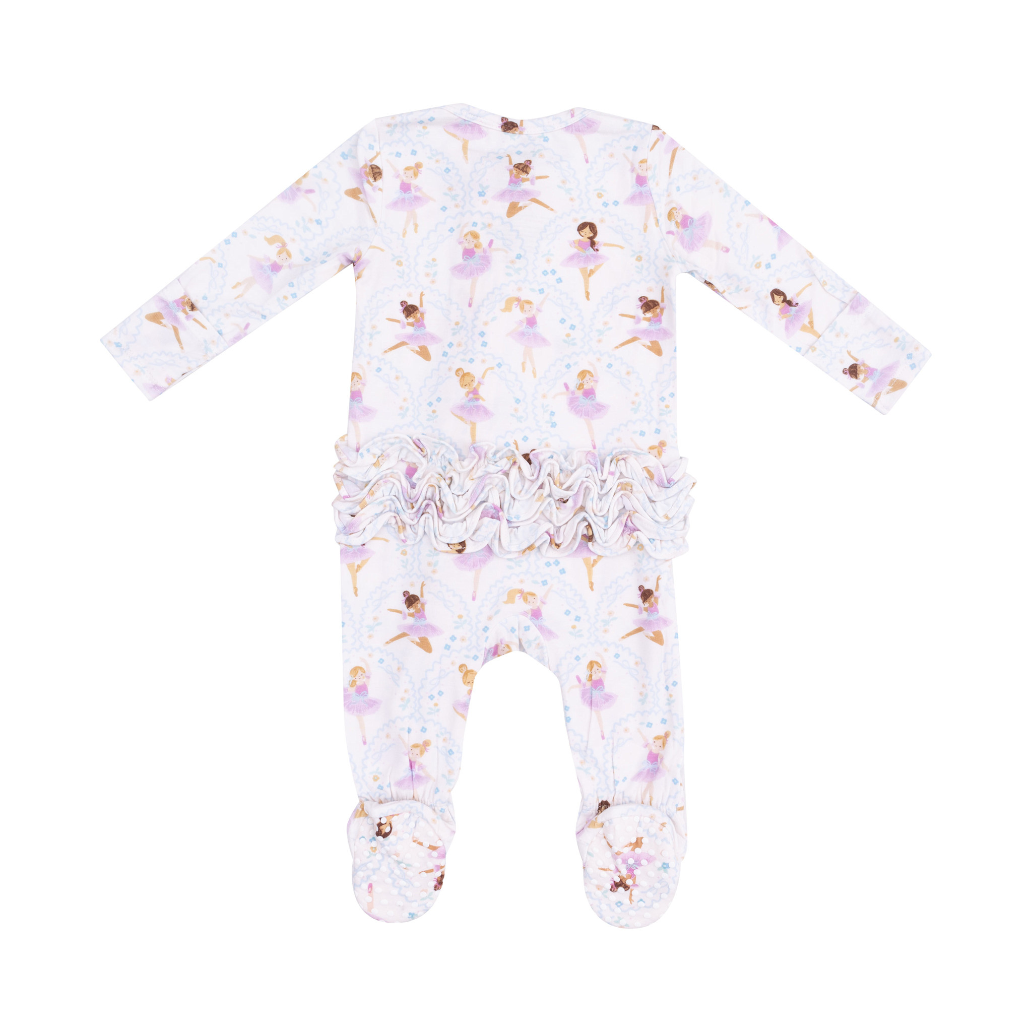 Angel Dear Angel Dear Bow Ballerinas 2 Way Ruffle Zipper Footie